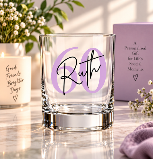 Birthday Mixer Glass With Age & Name - 21st 30th 40th 50th 60th