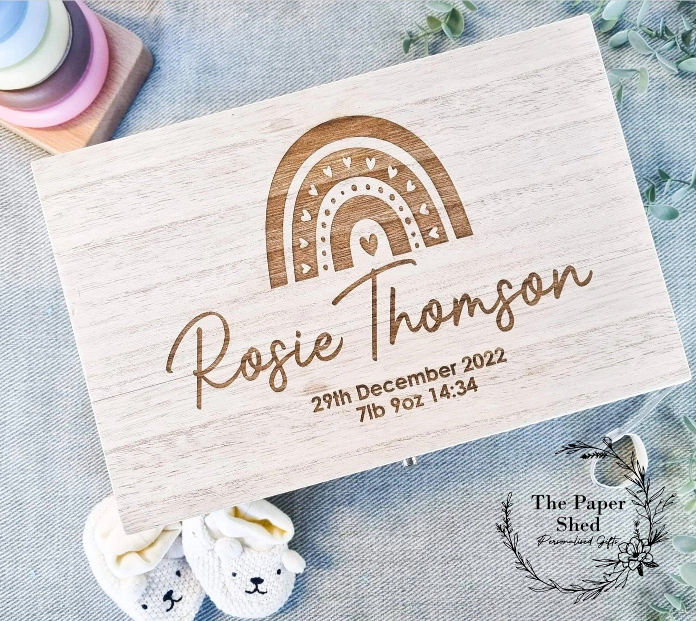 Baby Memory Keepsake Box Rainbow