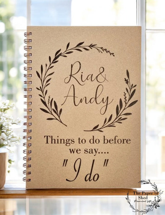 Personalised Wedding planner things to do engraved A4 hard cover notebook