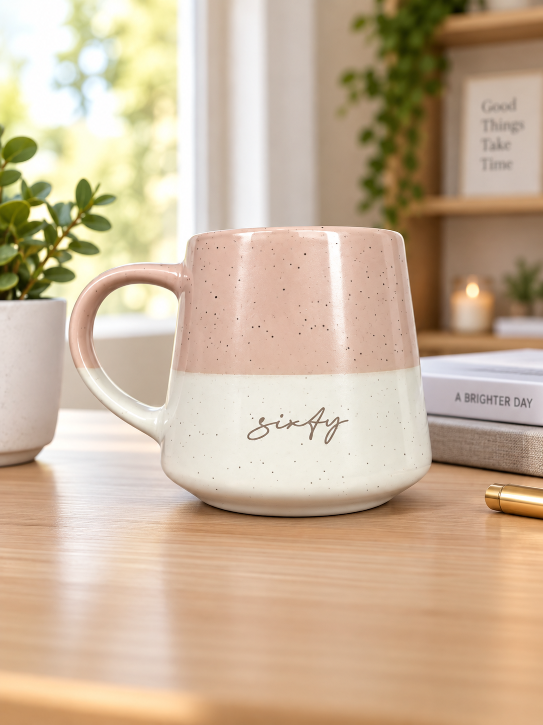 Engraved Speckled Pattern Personalised Drink Mug with Name - Pastel Bright 6 Colours