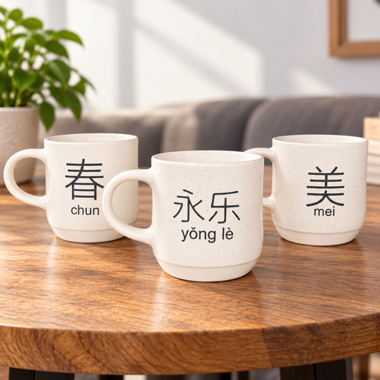 Personalised Hanzi / Chinese Han Characters Biscuit Based Mug Symbols