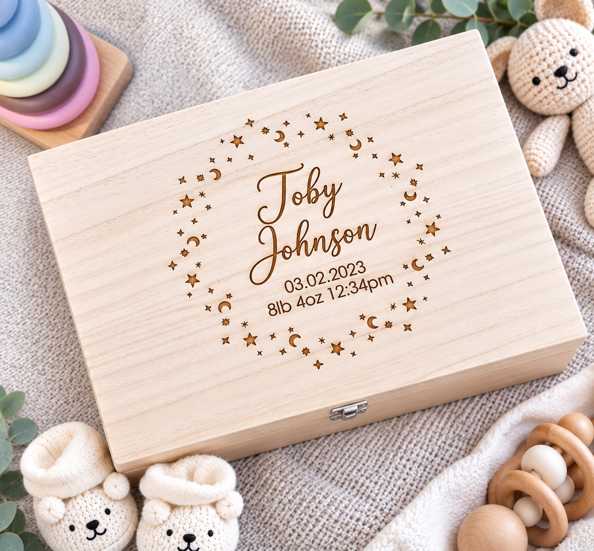 Baby Memory Keepsake Box Star Wreath