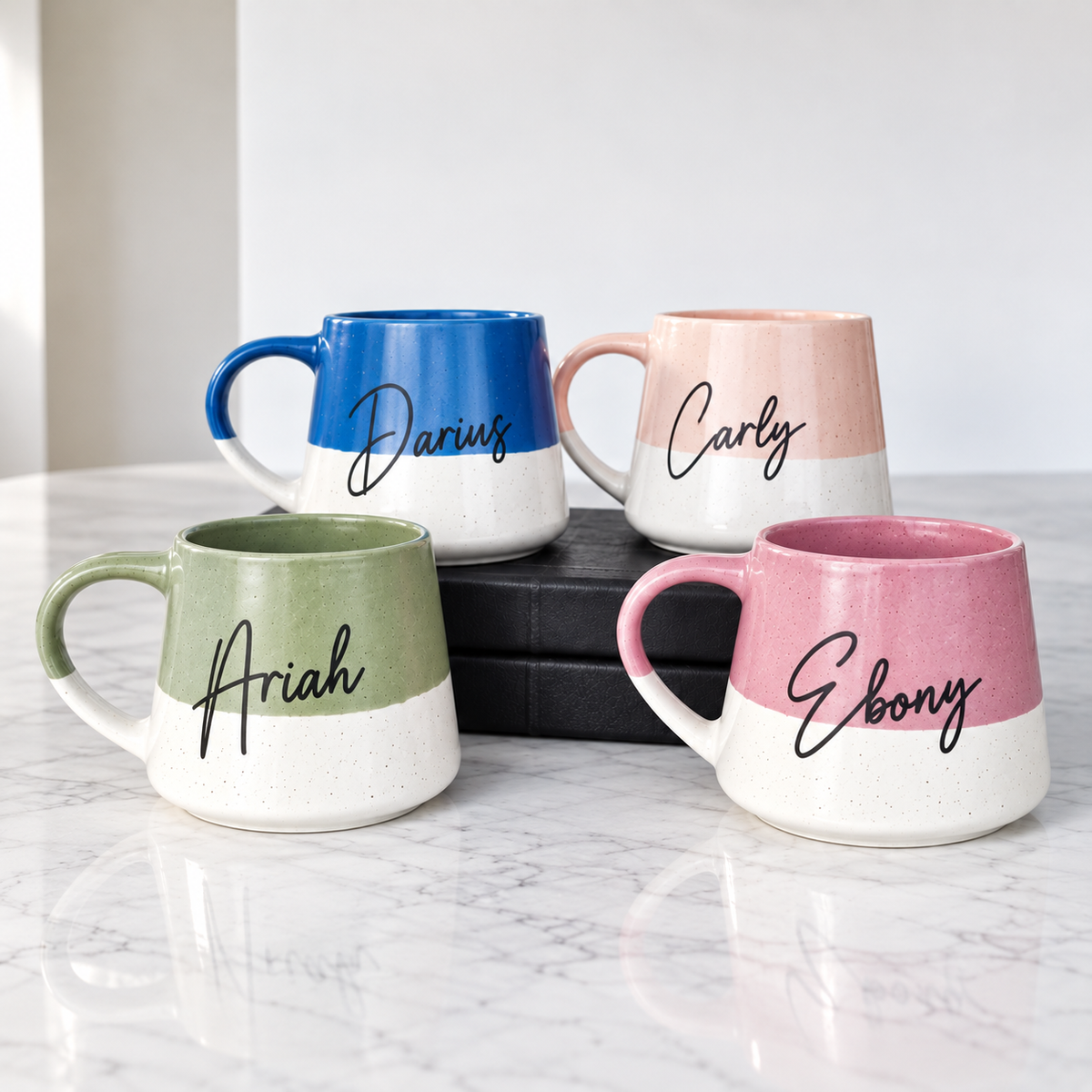 Speckled Pattern Personalised Drink Mug with Name - Pastel Bright 6 Colours
