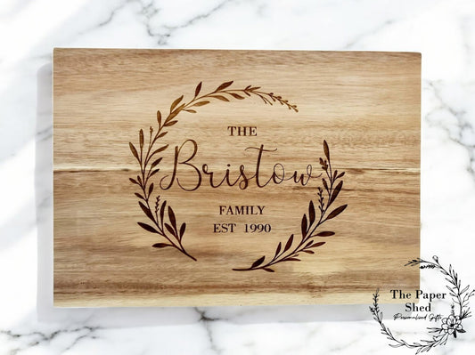 Couples wedding family chopping Board wooden engraved