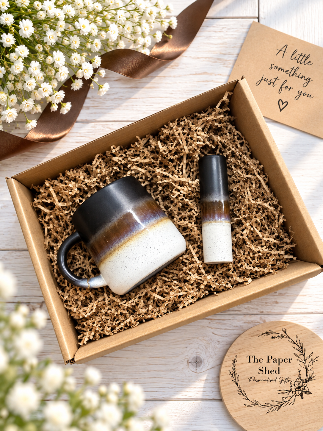 Glazed Engraved Mug Personalised Birthday Gift Set Hamper Bud Vase