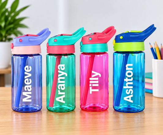 Children Personalised Back To School Drinks Water Bottle Kids