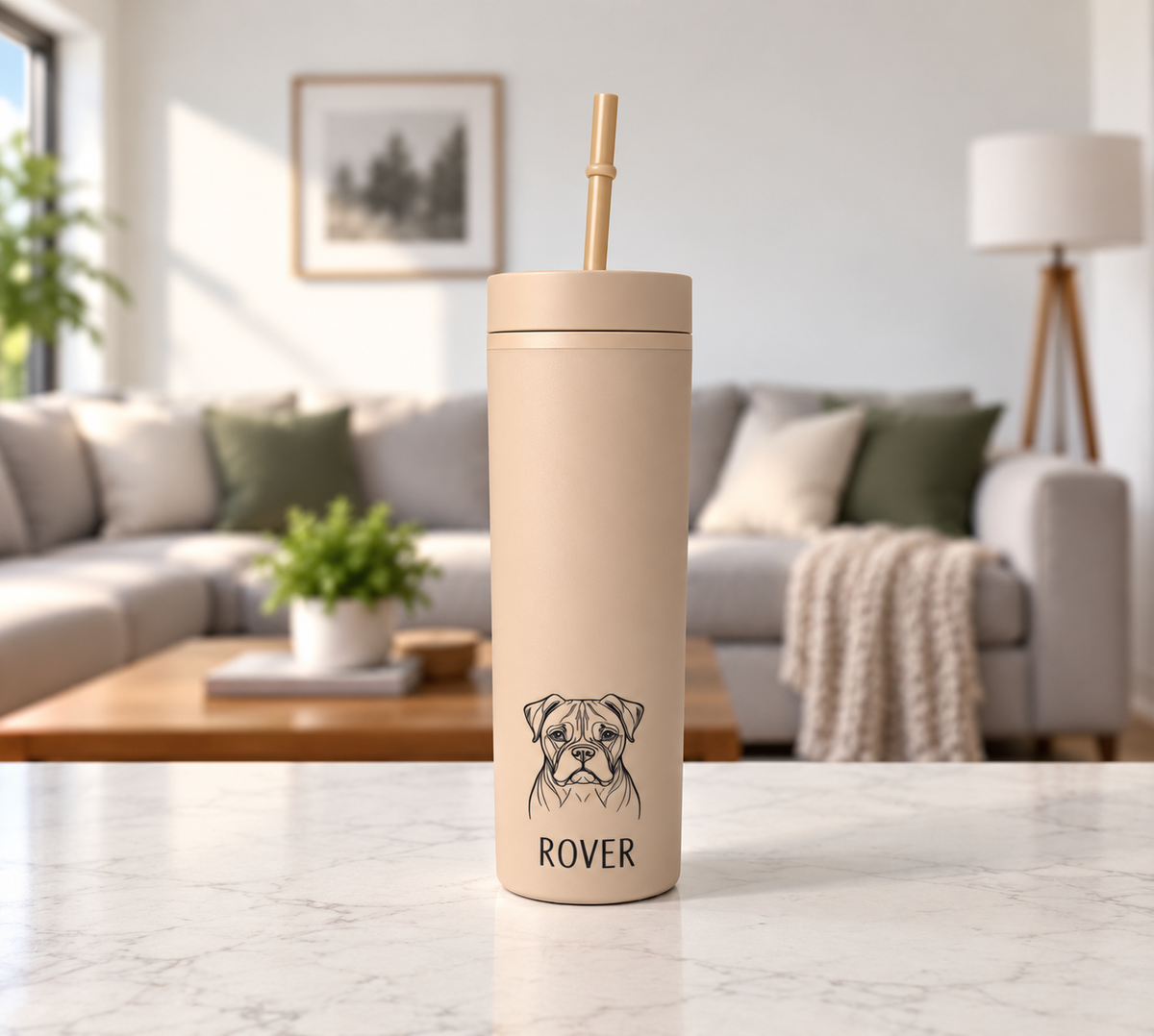 Custom Dog Scribble Skinny Tumbler
