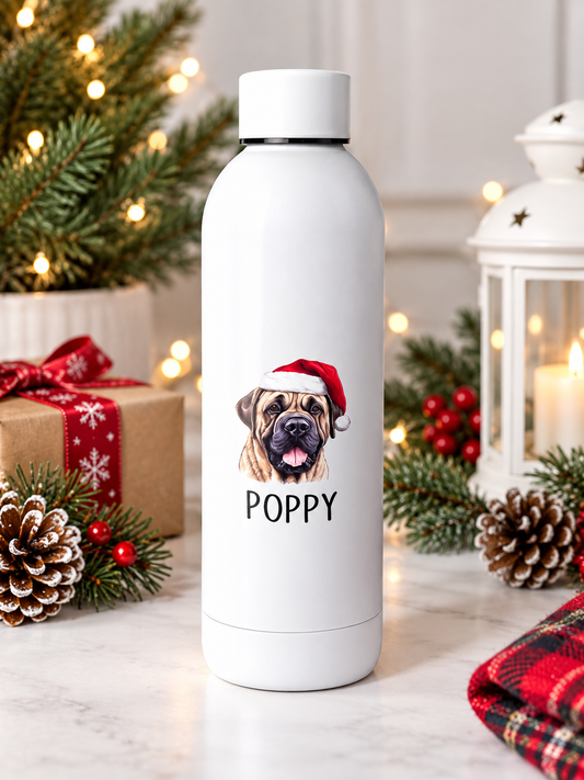 Personalised Pet Dog Breed Thermal Water Bottle Name Christmas Gift