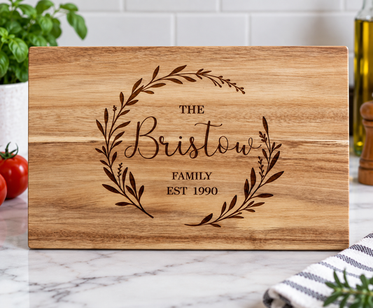 Couples wedding family chopping Board wooden engraved