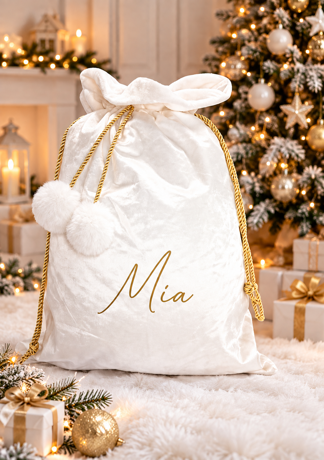 Velvet Christmas Santa Sack - Script Luxuary