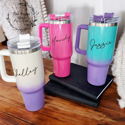 Personalised Large 40oz  Thermal Travel Mugs Shimmer
