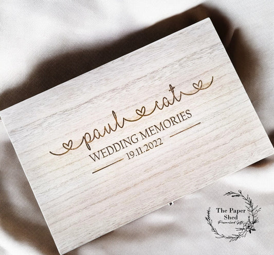 Couples Link Heart Keepsake Memory Box