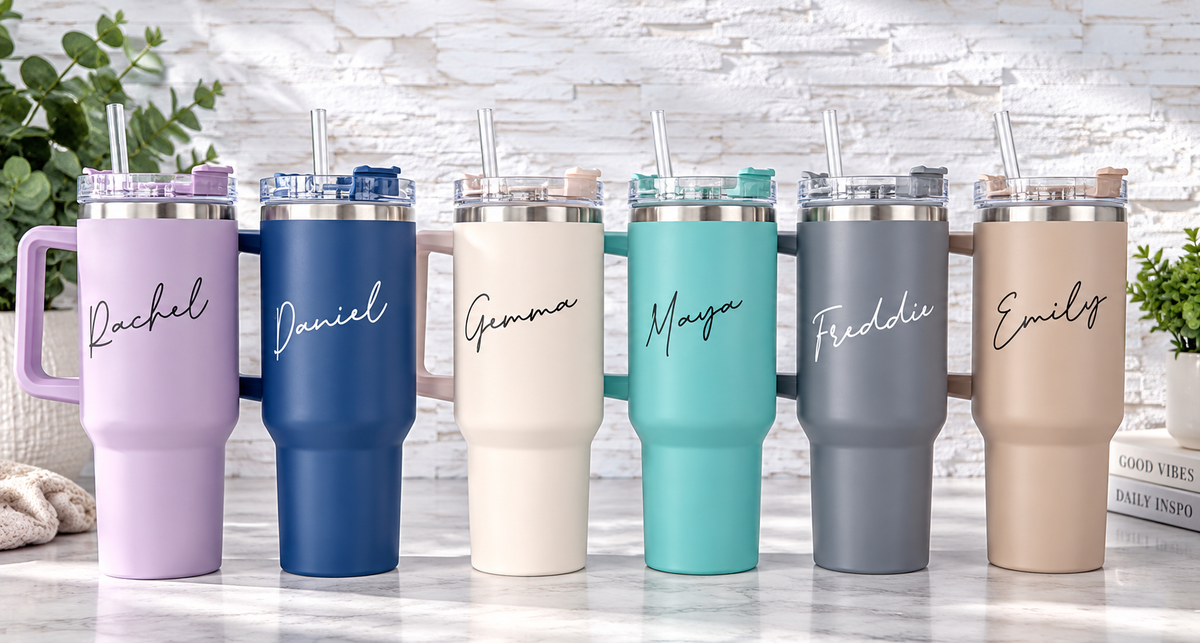 Travel Mugs Personalised Large 40oz Cups Thermal Quench With Handle