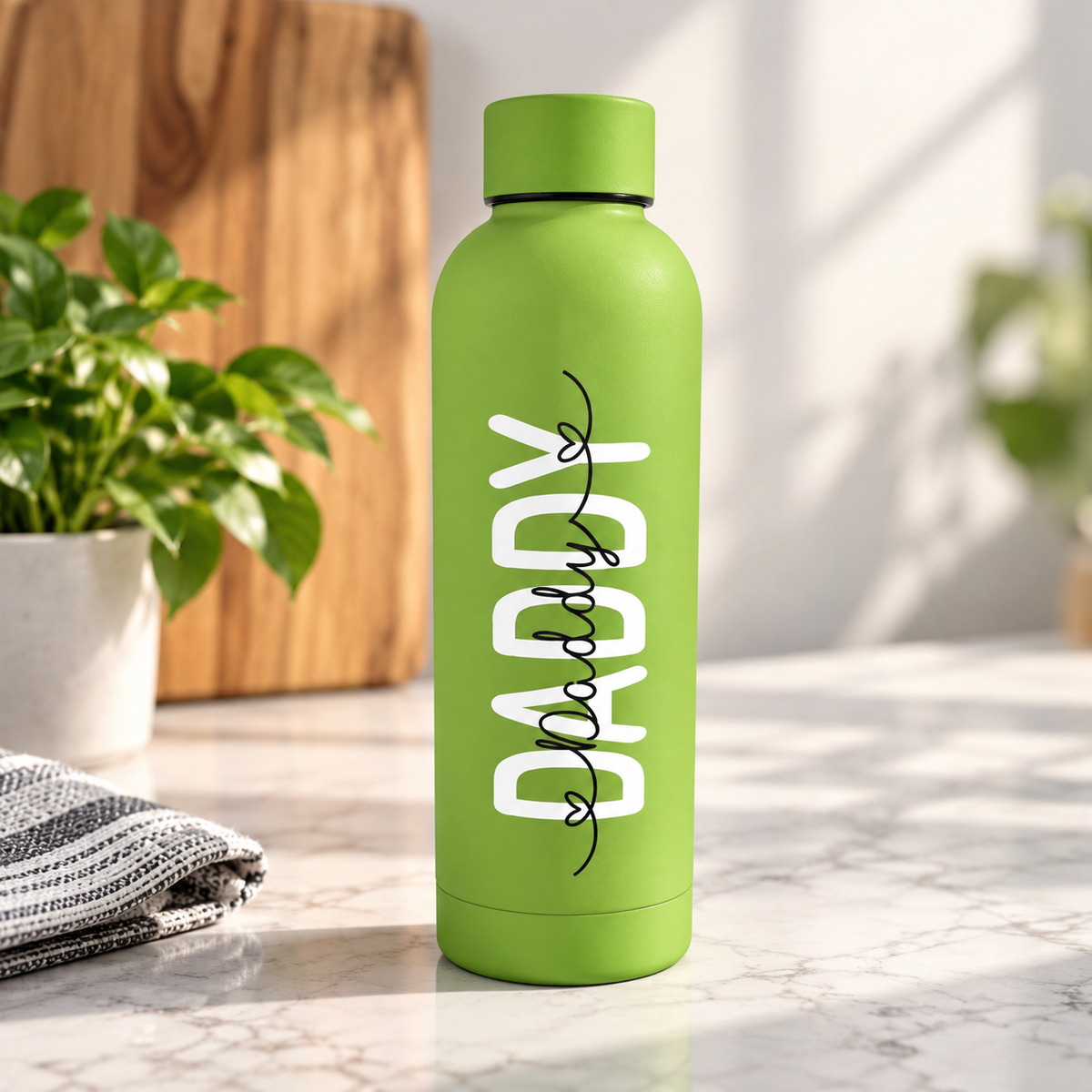 Personalised Dad name thermal water bottle 500ml thermos flask Father's Day Gift
