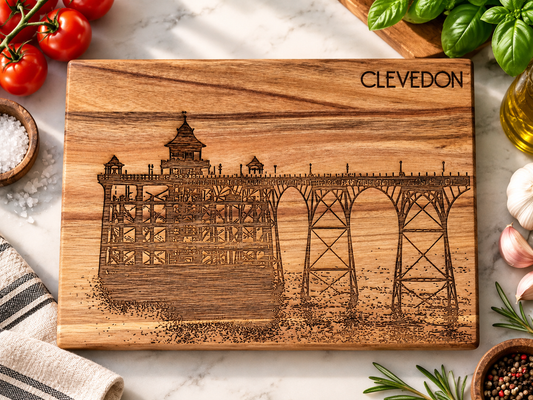 Clevedon chopping Board wooden engraved