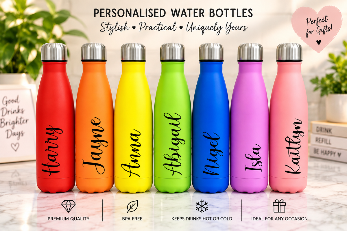 500ml Thermal Personalised Name Water Bottle Version 1 V1