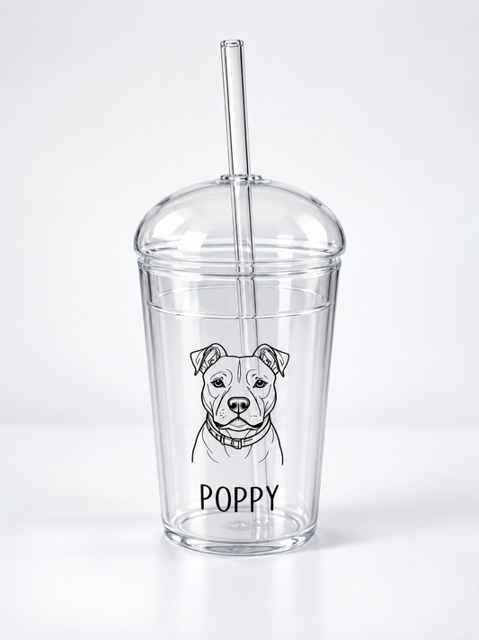 Custom Scribble Dog Dome Glass Black Simple Christmas Dog Lover