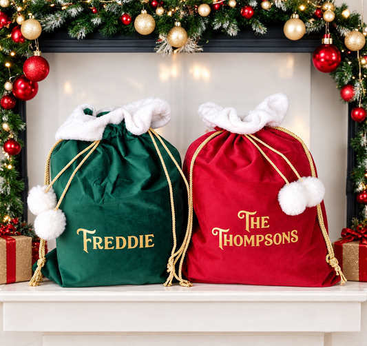 Velvet Christmas Santa Sack Traditional Font