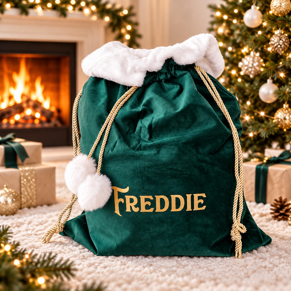 Velvet Christmas Santa Sack Traditional Font
