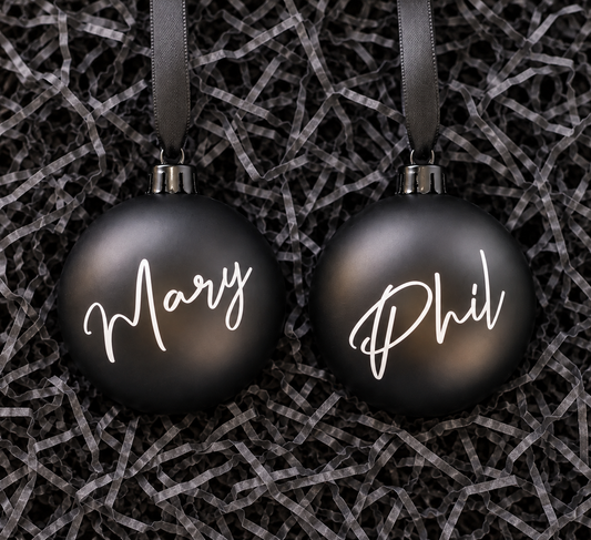 Personalised Black Baubles