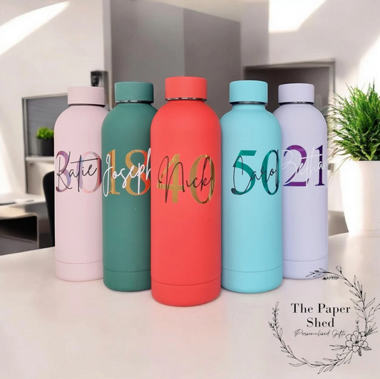 Personalised Birthday Thermal Bottle With Number & Name