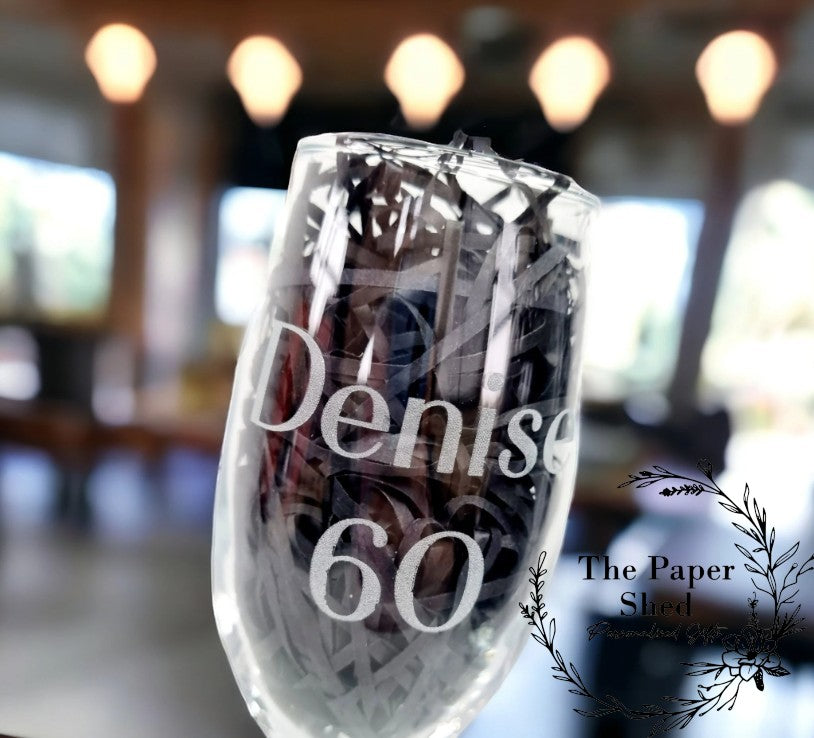 Special Big Birthday Gift Set - Personalised Birthday Present - For Her - Birthday - Hamper Age Themed - Engraved champagne Flute, Tumbler
