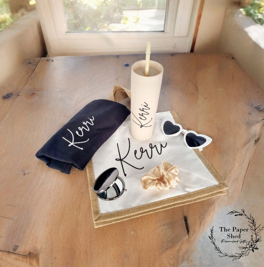 Hen Party Summer Birthday Gift Personalised Beach Set Bridal Wedding Bridesmaid