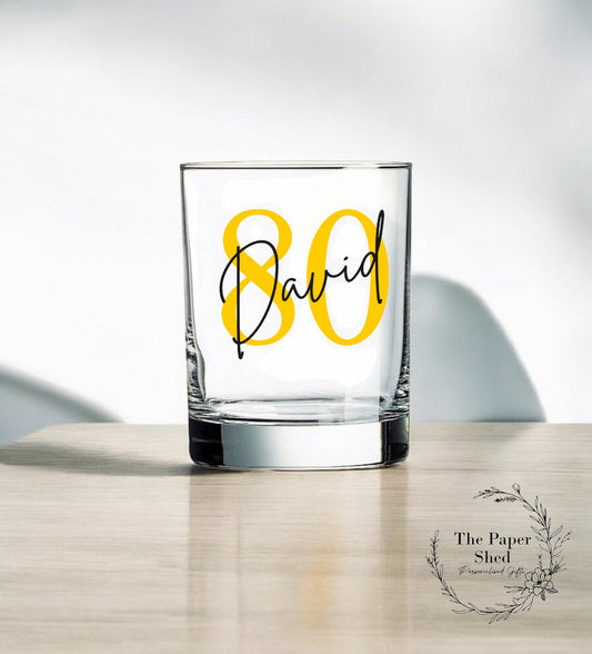 Birthday Mixer Glass With Age & Name - 21st 30th 40th 50th 60th