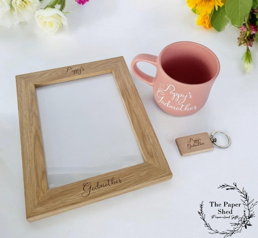 Godmother - Gift Set - God mother Hamper-Present-Christening-Baptism-Mug-Frame