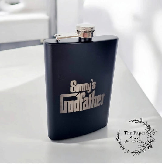 Godfather Hip Flask God Father Gift Christening Baptism