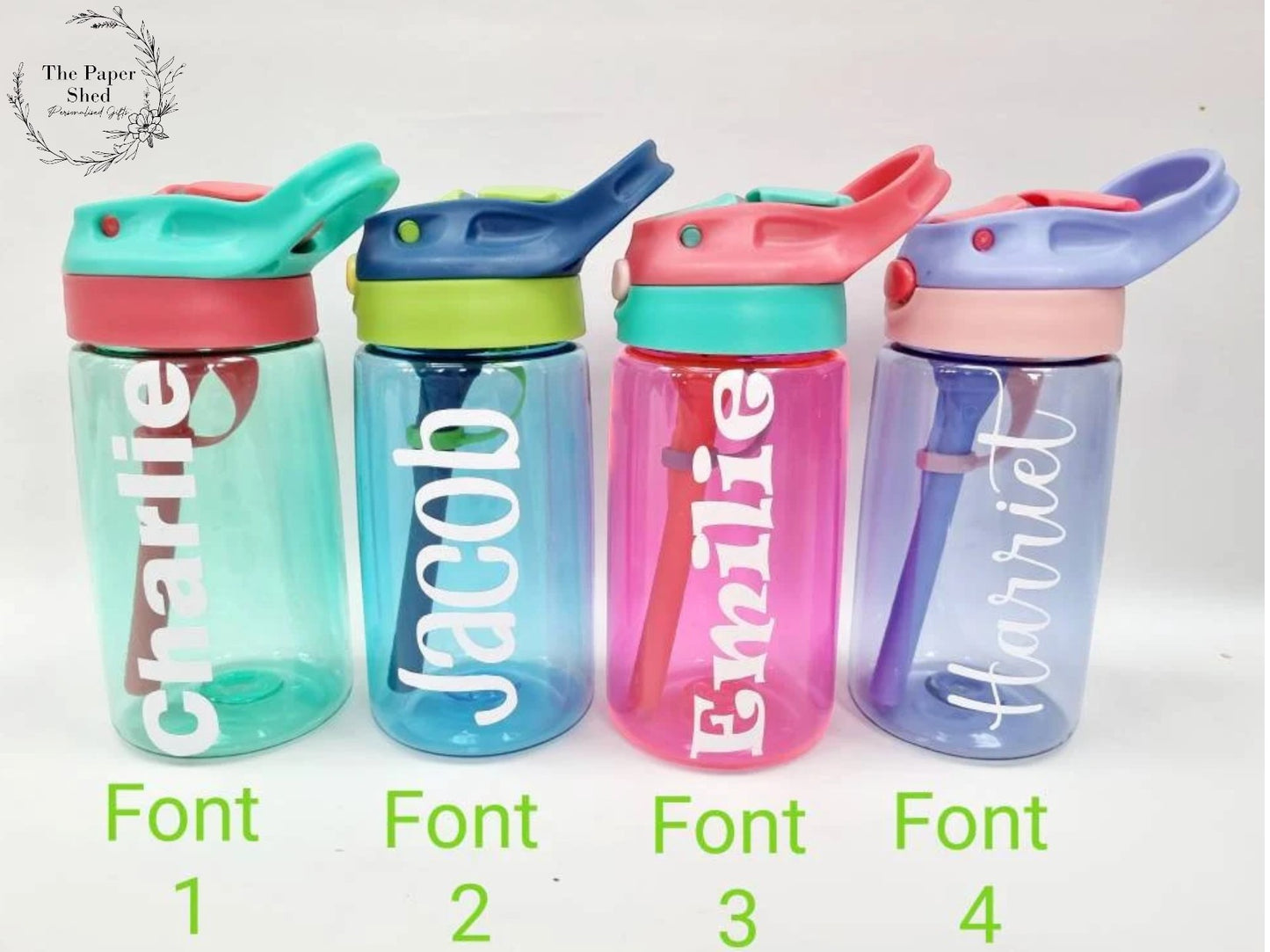 2 Pack - Children personalised back to school drinks water bottle kids