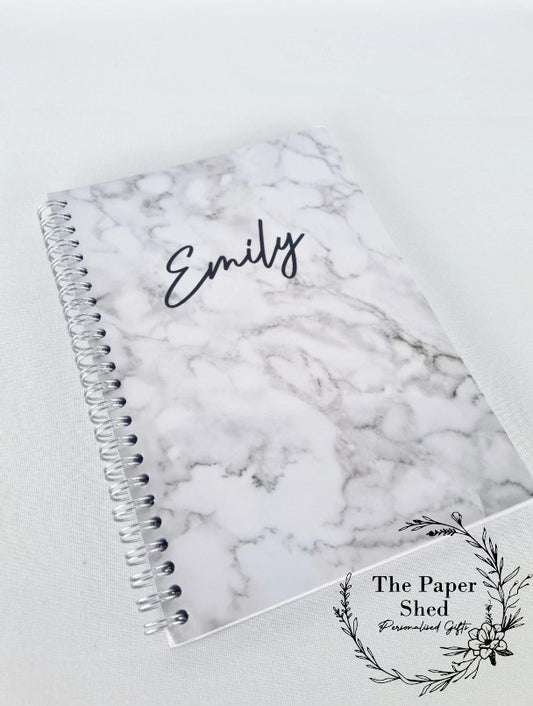 Personalised Marble Lined Notebook