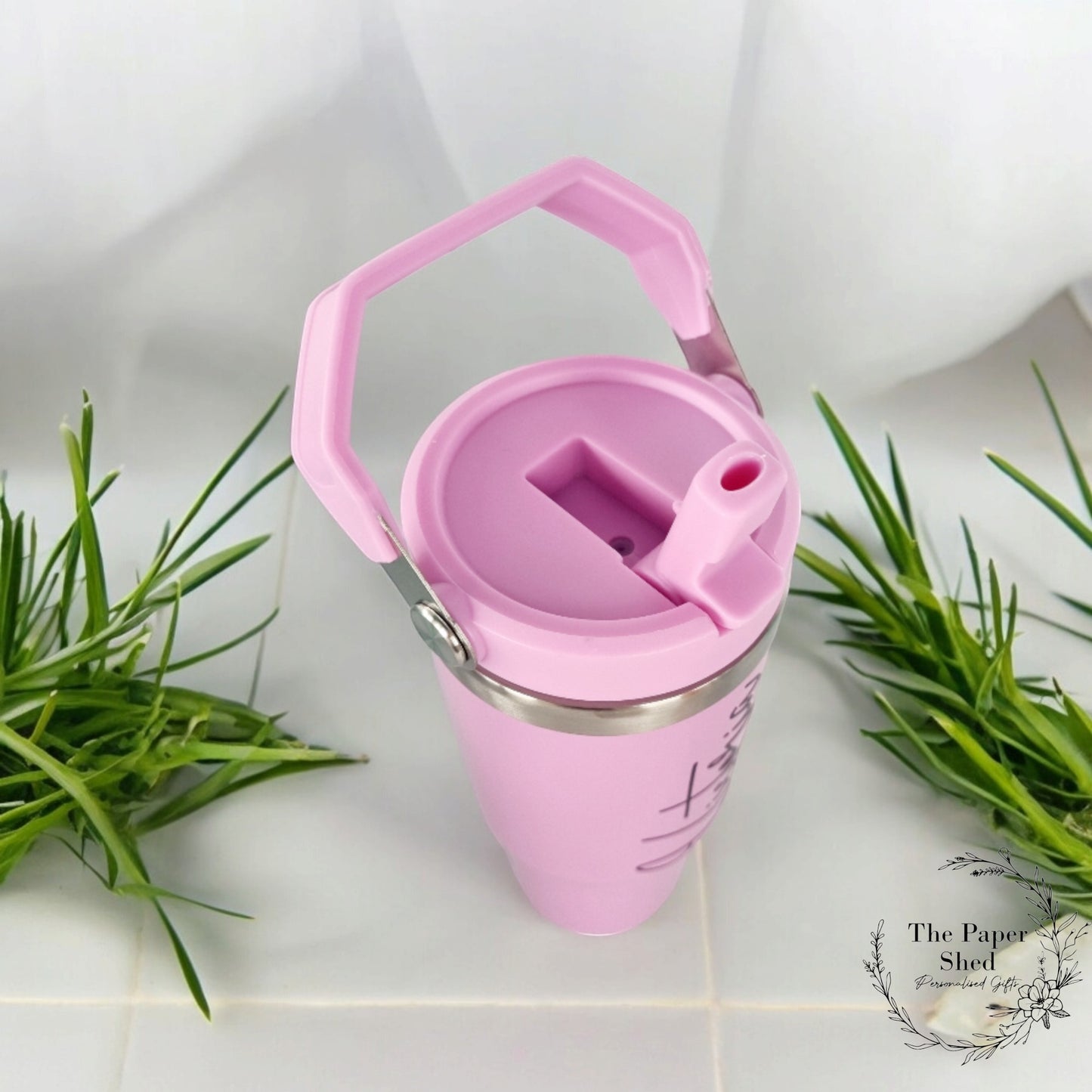 30oz Cup With Handle Thermal Insulated Personalised Name Pastels