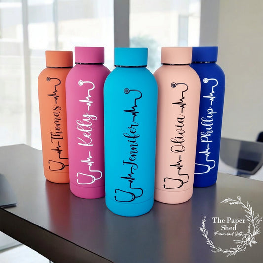 Personalised Name Nurse Medical Thermal Water Bottle Doctor Surgeon