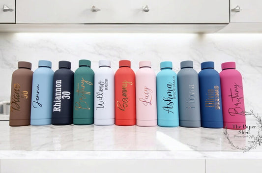 Personalised Thermal Bottle - Customised With Name Special Occasion - Wedding - Birthday - Bridesmaid - Thank you - Bridal - Hen Party