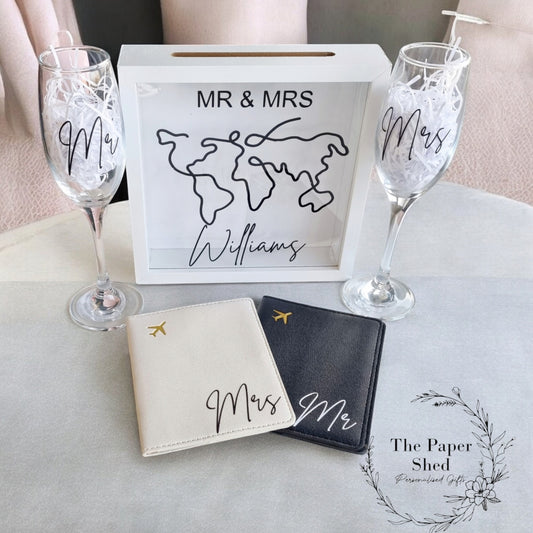 Honeymoon Wedding Mr & Mrs Gift Hamper Keepsake Box