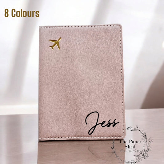 Passport Cover Personalised With Name Plane Holiday