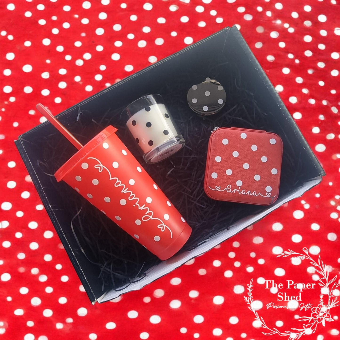 Polka Dot Hamper Gift Set Red For Her