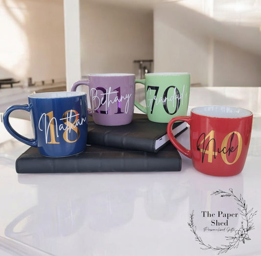 Big Birthday Customised Mug 21st 30th 40th 50th 16th 18th 60th 70th 80th 90th 13th For Him For Her Mug