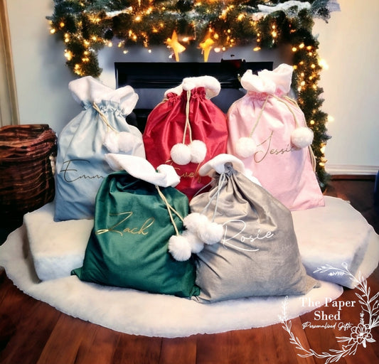 Velvet Christmas Santa Sack - Script