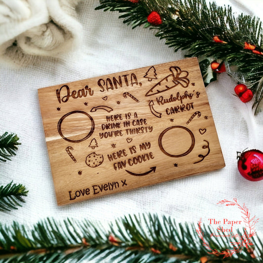 Santa's Christmas Eve Board wooden engraved