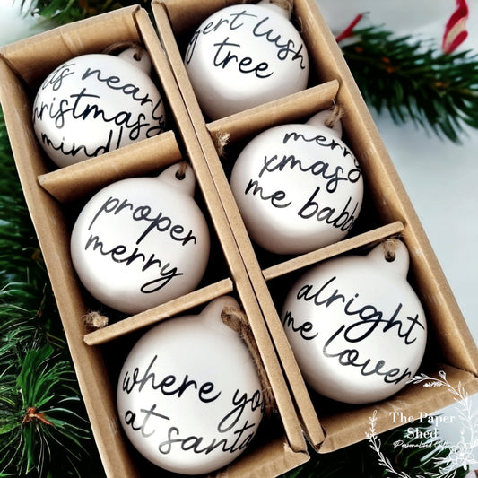 West Country Bristol ceramic baubles 6 pack