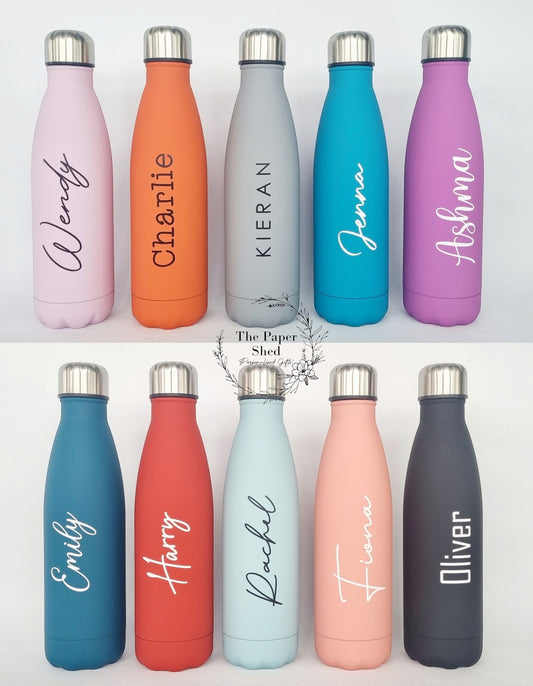 Personalised Version 1 Thermal bottle Name Engraved 500ml Hen Party Bridal Teachers Christmas Gift