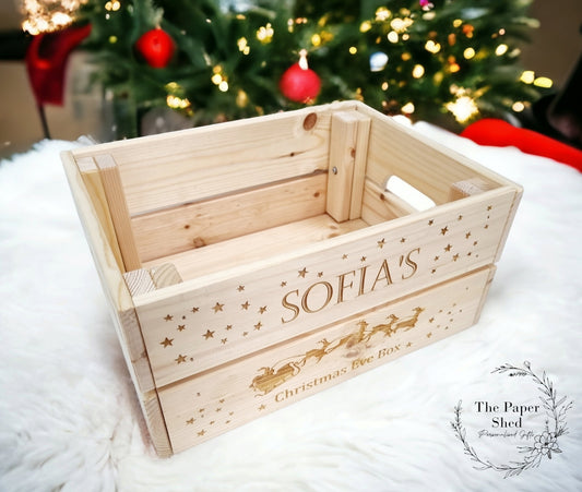 Christmas Eve wooden box crate