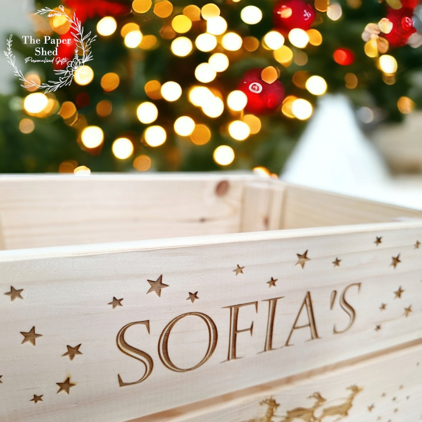 Christmas Eve wooden box crate