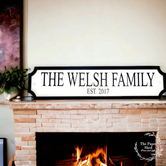 Railway sign personalised with any text hanging sign