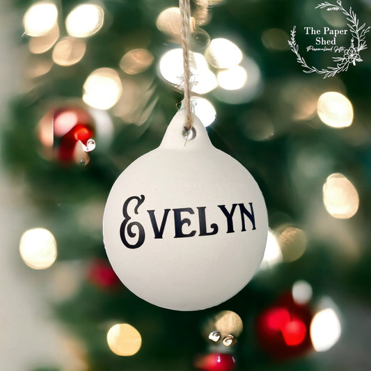 Personalised Ceramic Bauble Tree Decoration With Name