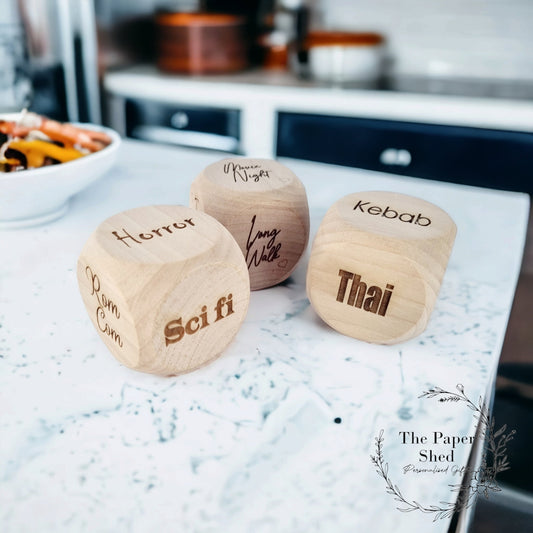 Decision dice wooden engraved gift