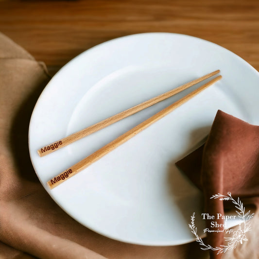 Engraved wooden chopsticks