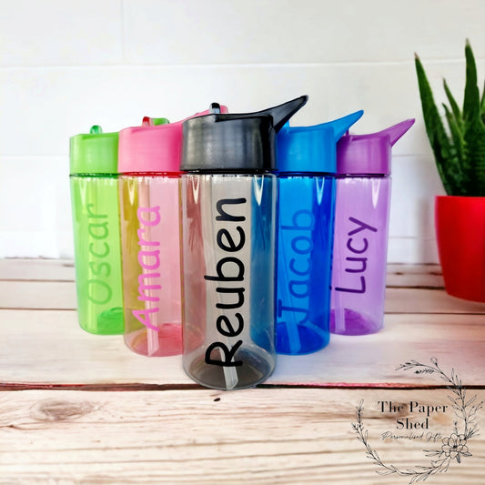 Personalised name back to school water bottle
